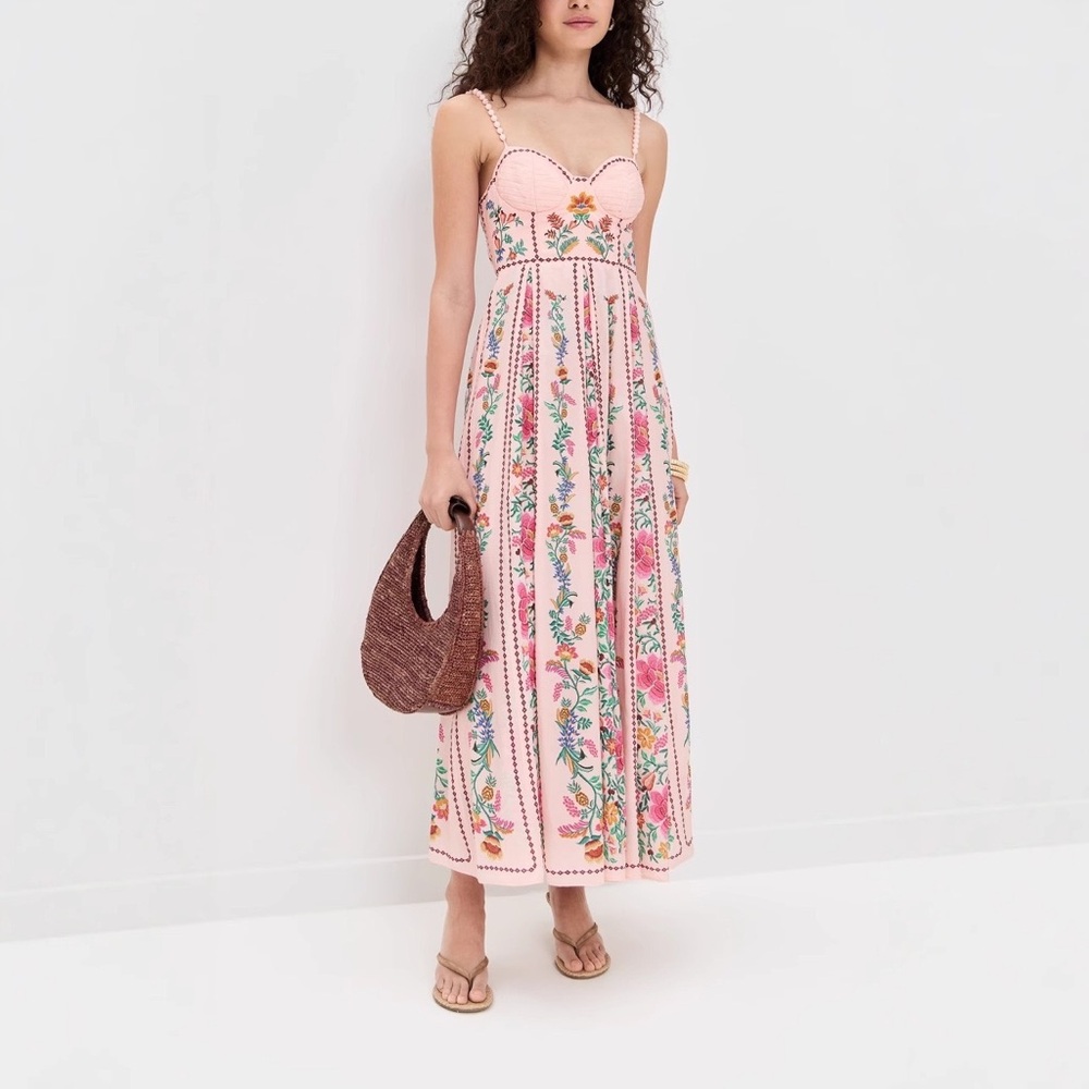 Zimmermann Pink Floral Embroidered Maxi Dress - Picture 3 of 6